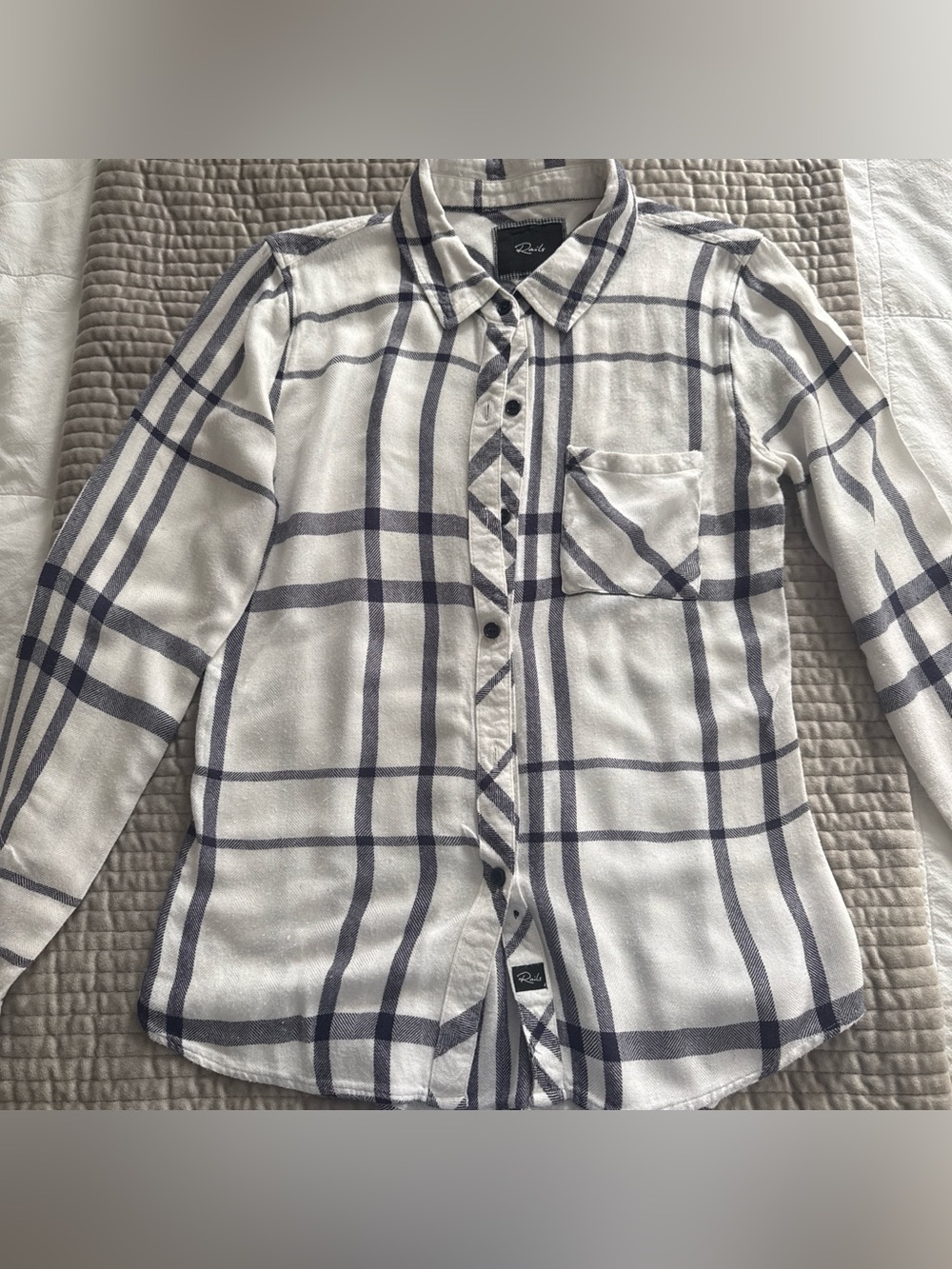 Rails plaid White Shirt with Navy